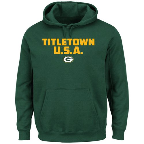 Green Bay Packers Majestic Hot Phrase Pullover Hoodie Green - Click Image to Close